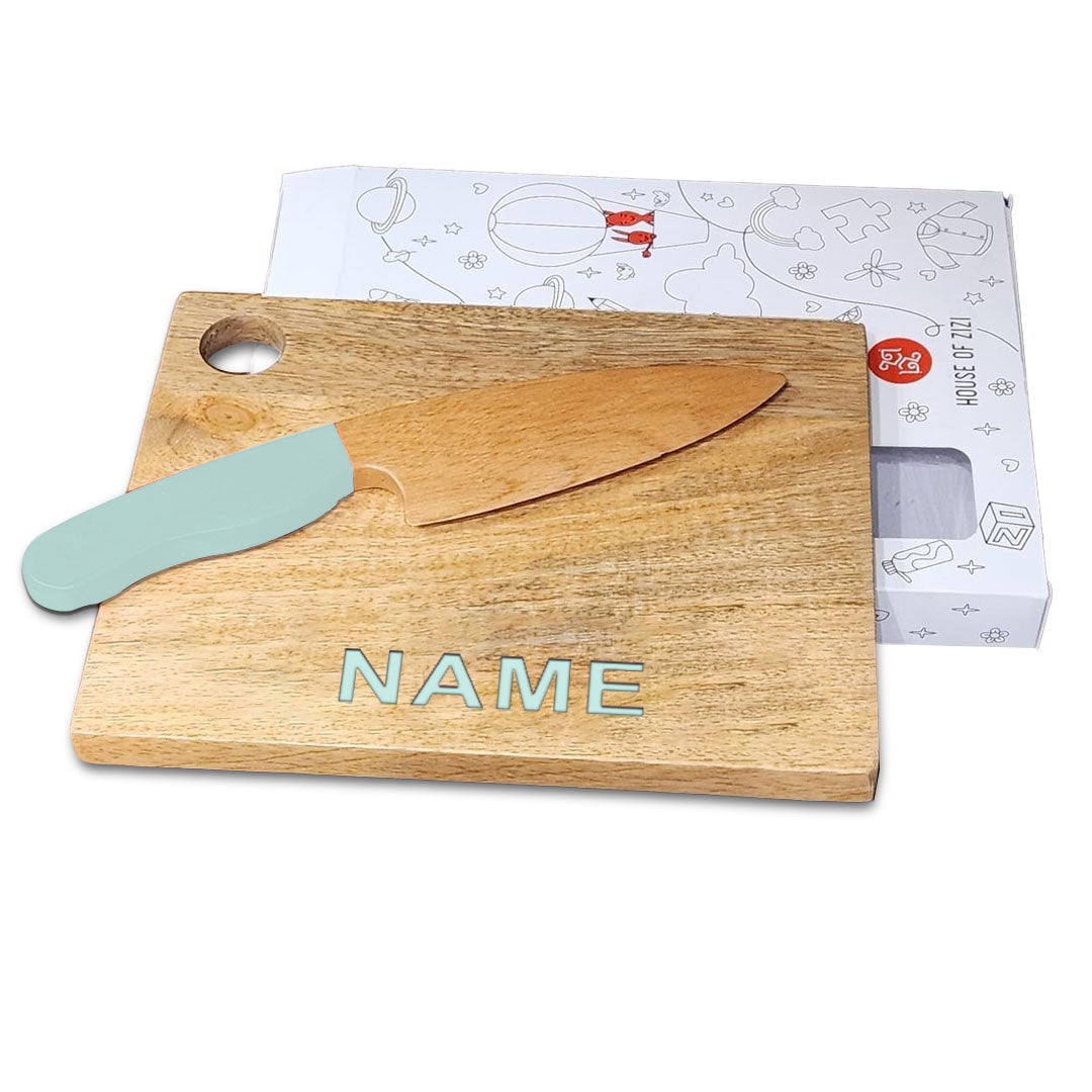 Montessori Knife and Chopping Board | Safe cutting tool for kids | Kids Cooking Knife | Personalised Chopping Board | Learning to cut with Montessori Knife | From 4 years - 10 years