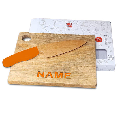 Montessori Knife and Chopping Board | Safe cutting tool for kids | Kids Cooking Knife | Personalised Chopping Board | Learning to cut with Montessori Knife | From 4 years - 10 years