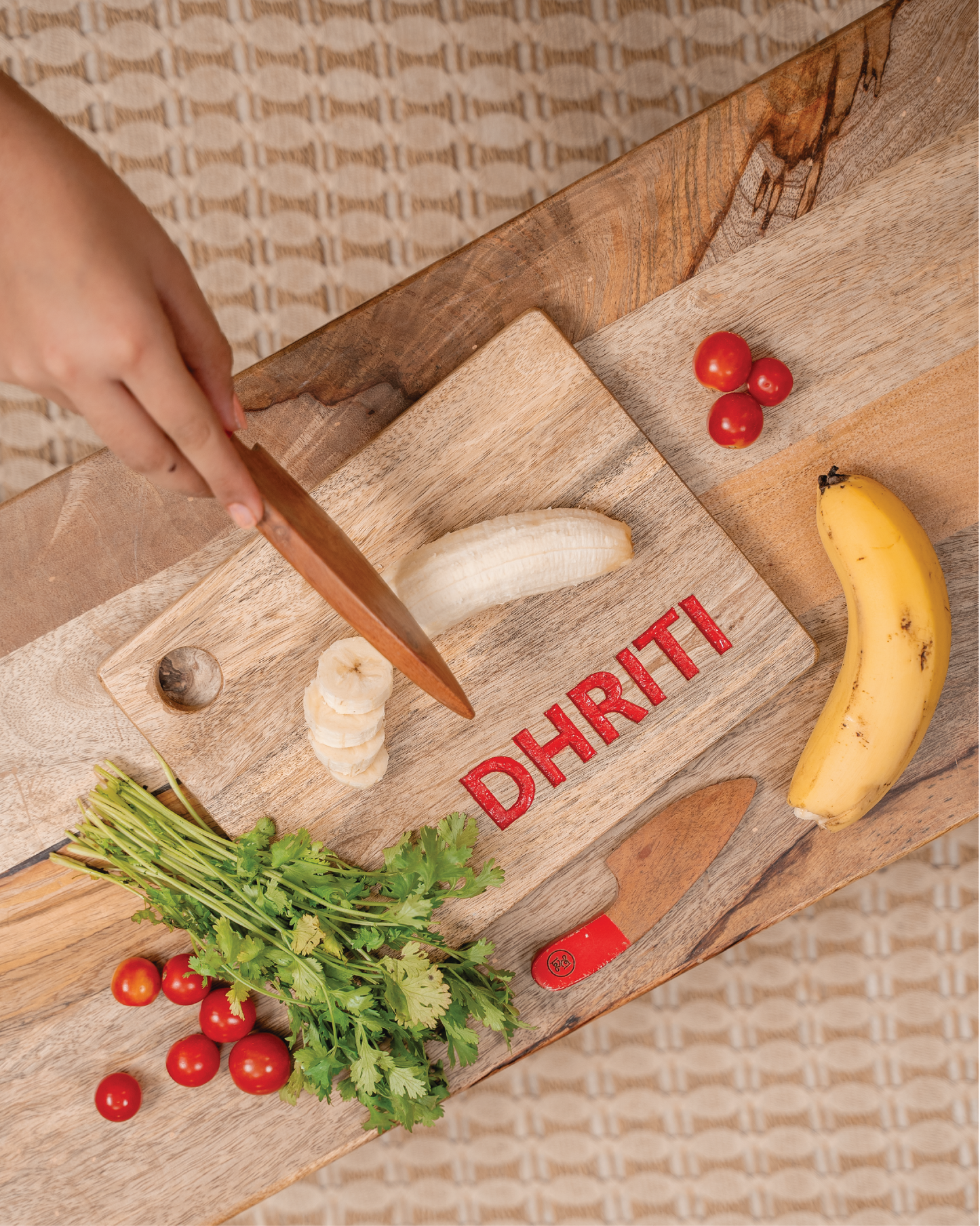 Chopping Board with Mini Knife and a Big Knife