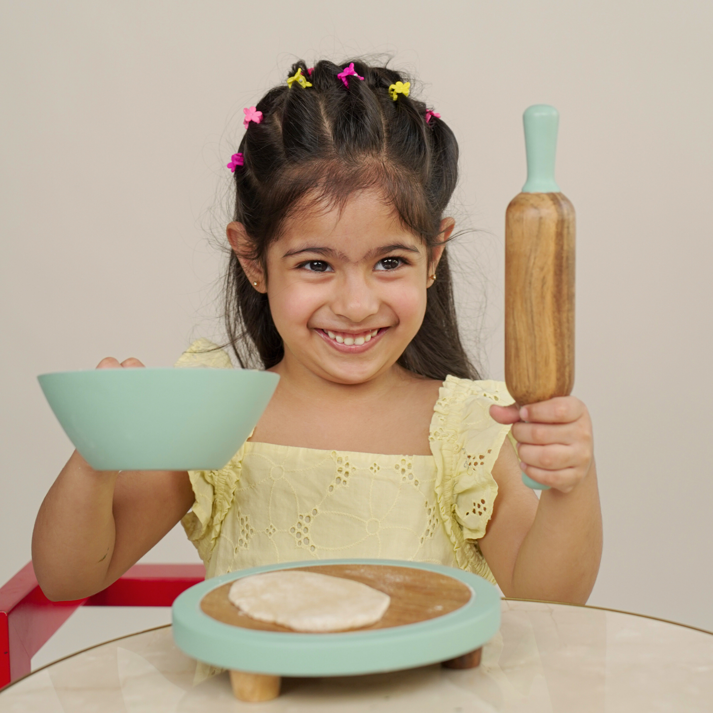 Rolling Pin with Rolling Board | Chapati maker for toddlers  | Chakla Belan | Age 2- 10 years | Kids Kitchen Tool | Roti Maker | Pretend Play