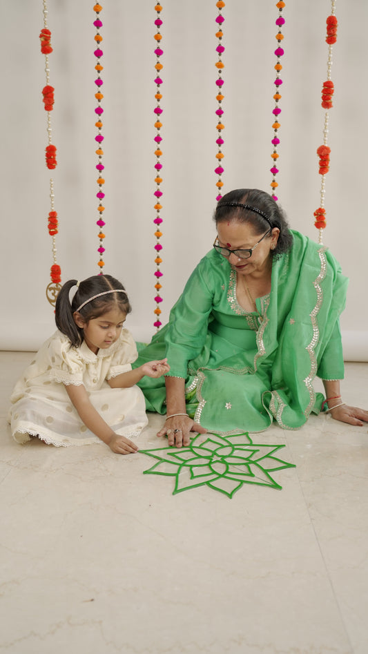 Rangoli Acrylic with Diya