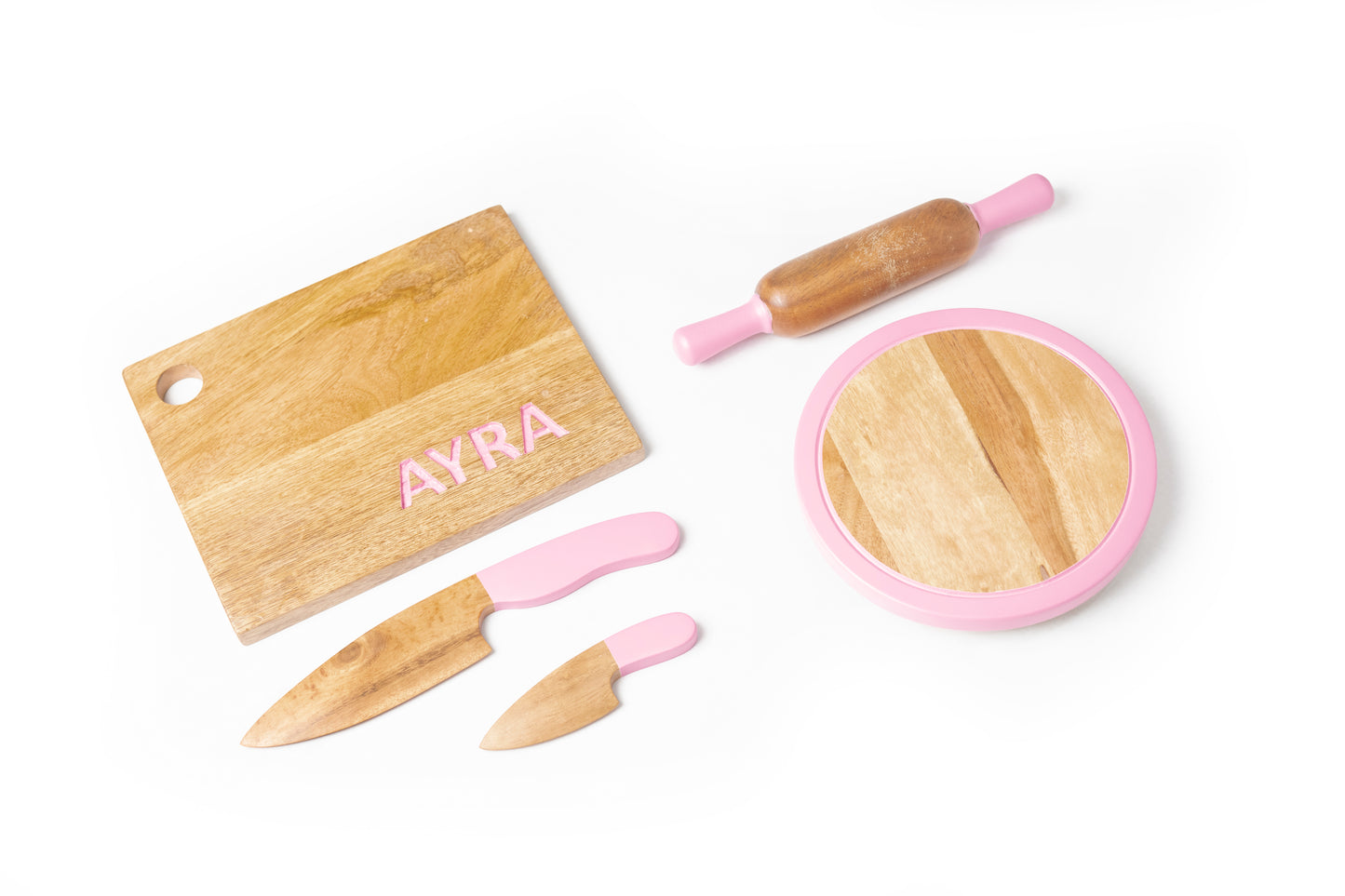 Cooking Combo 4 - Rolling Pin and board with Chopping board and 2 Montessori knives | Chakla Belan combo | Montessori Knife combo | Kids Kitchen Tools | Roti Maker | Pretend Play