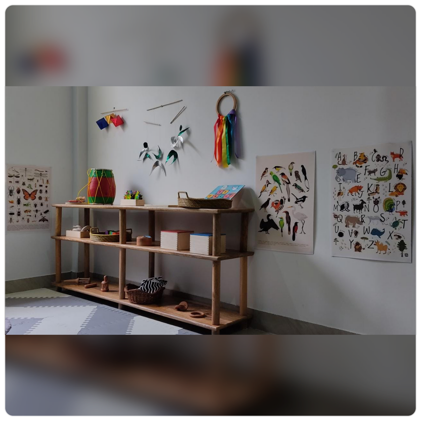 Extended Montessori Wooden Shelf