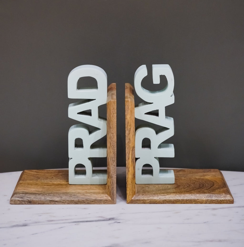 Personalized Wooden Book Ends - House of Zizi