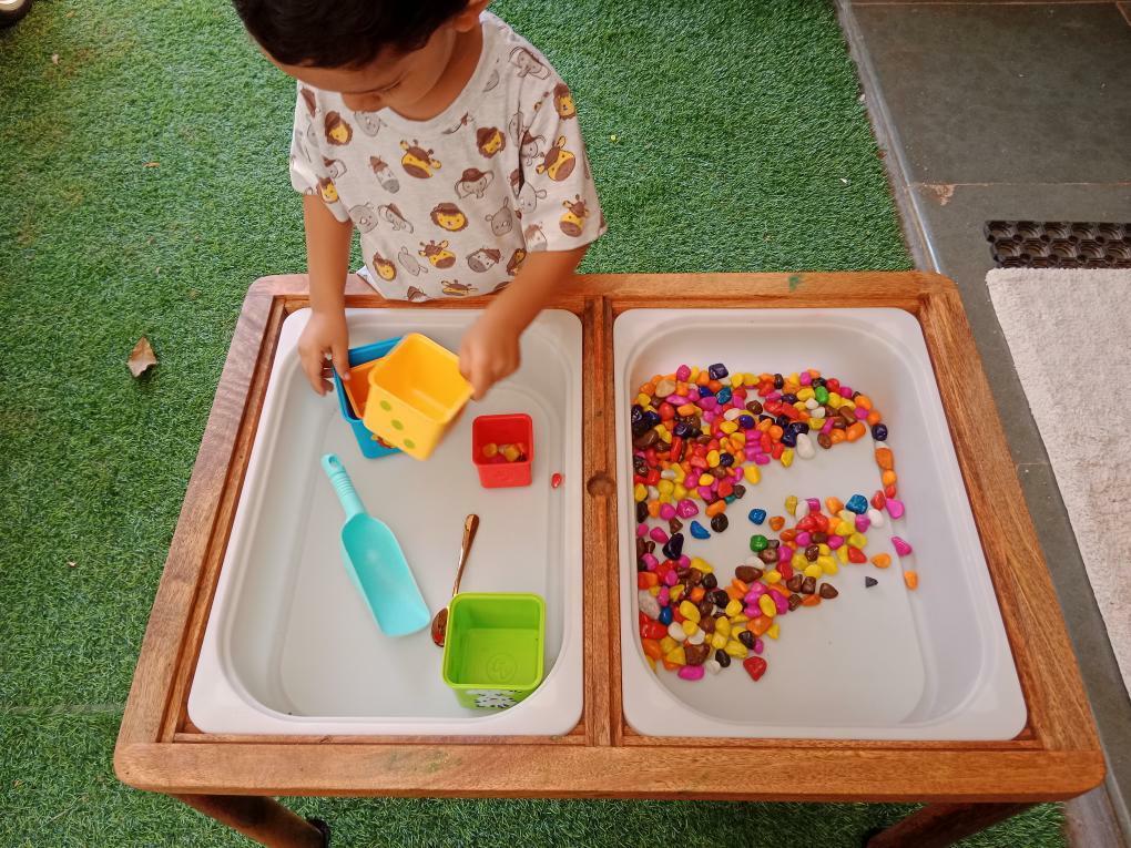 Sensory Table | Flisat Table for Toddlers | Activity Table with Bins and White board | Sensory Development Play | Montessori Inspired | Sand Play | Water Play | Child Safe | Non Toxic Paints