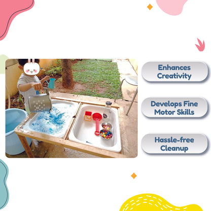 Sensory Table | Flisat Table for Toddlers | Activity Table with Bins and White board | Sensory Development Play | Montessori Inspired | Sand Play | Water Play | Child Safe | Non Toxic Paints